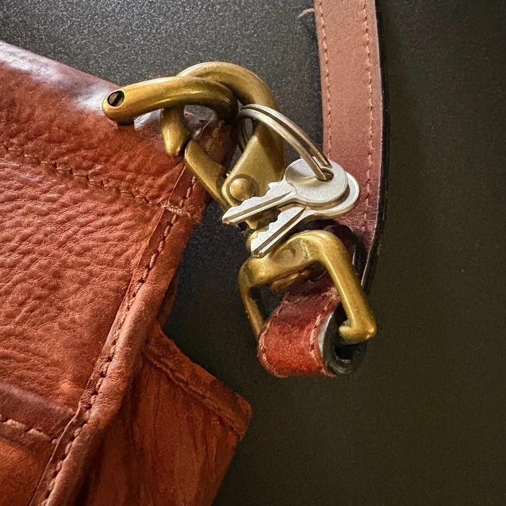 vintage Timberland brown leather crossbody briefcase Office bag computer
